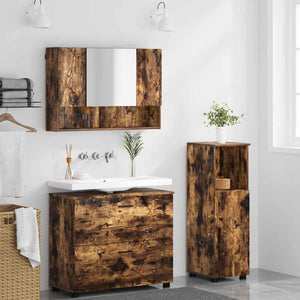 Badezimmermöbel Set Geräucherte Eiche 3-teilig