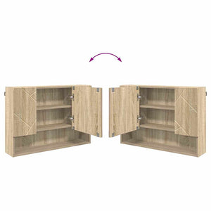 vidaXL Ensemble de meubles de salle de bain 4 pcs Chêne Sonoma contreplaqué et métal