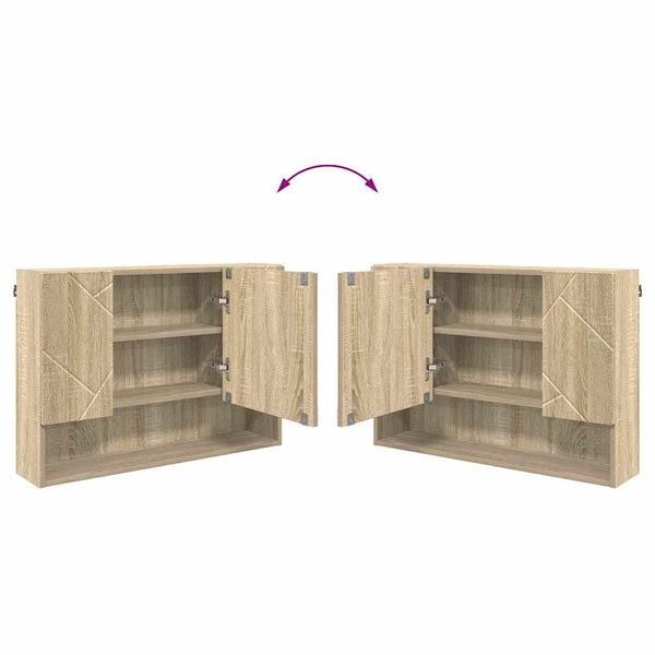 vidaXL Ensemble de meubles de salle de bain 4 pcs Chêne Sonoma contreplaqué et métal