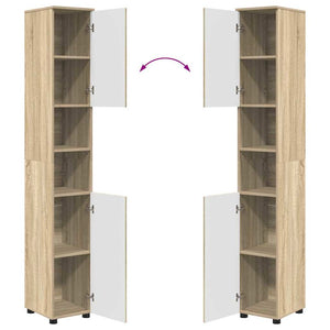 vidaXL Ensemble de meubles de salle de bain 4 pcs Chêne Sonoma contreplaqué et métal