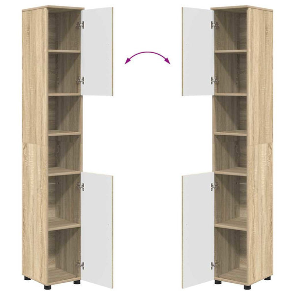 vidaXL Ensemble de meubles de salle de bain 4 pcs Chêne Sonoma contreplaqué et métal