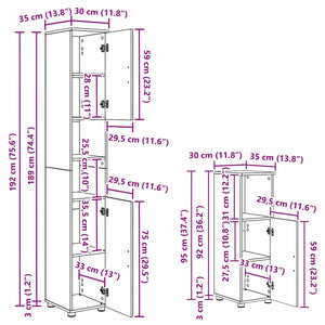 vidaXL Ensemble de meubles de salle de bain 4 pcs Chêne Sonoma contreplaqué et métal