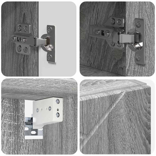 Badezimmermöbel Set 4-teilig Grau Sonoma