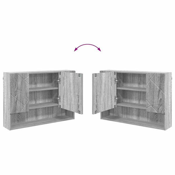 Badezimmermöbel Set 4-teilig Grau Sonoma