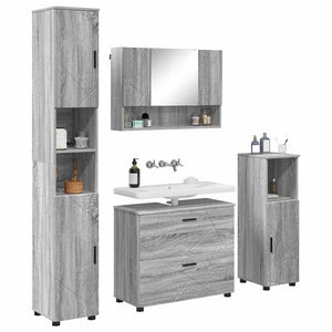 Badezimmermöbel Set 4-teilig Grau Sonoma