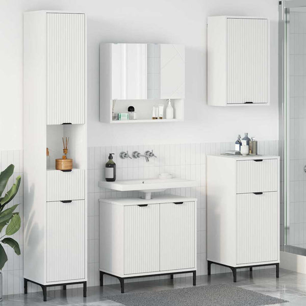 Badezimmermöbel Set Weiß mit Schubladen