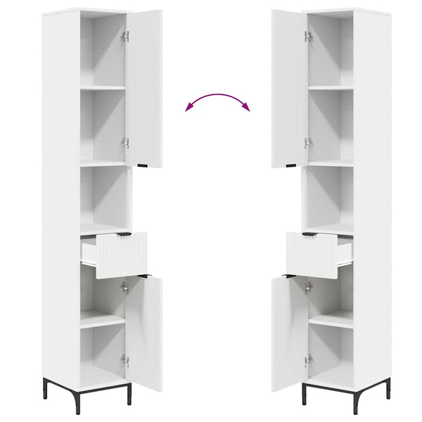 Badezimmermöbel Set Weiß mit Schubladen