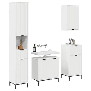 Badezimmermöbel Set Weiß mit Schubladen