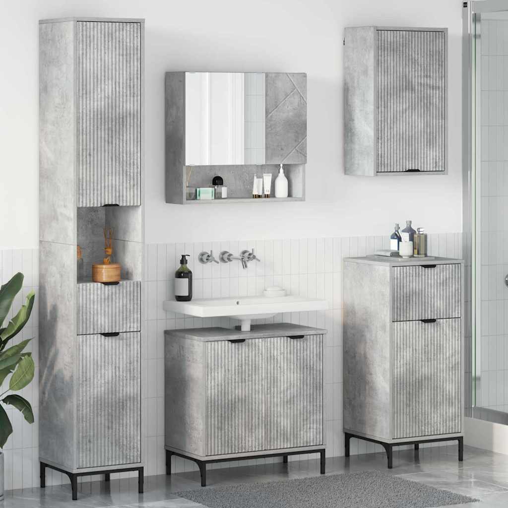Badezimmermöbel Set Beton Grau