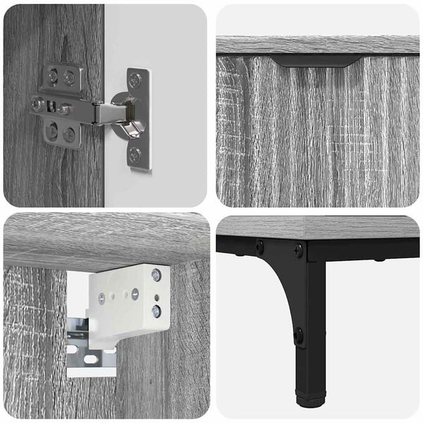 Graues Badezimmermöbel-Set mit Tür