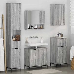 Graues Badezimmermöbel-Set mit Tür