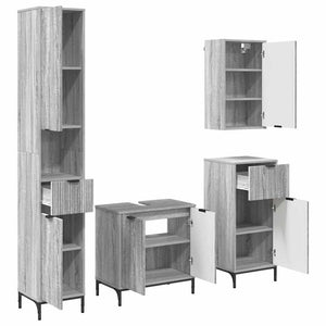 Graues Badezimmermöbel-Set mit Tür