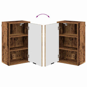 Wandmontiertes Badezimmermöbel-Set Altholz