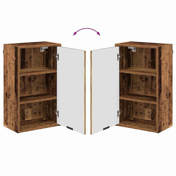 Wandmontiertes Badezimmermöbel-Set Altholz