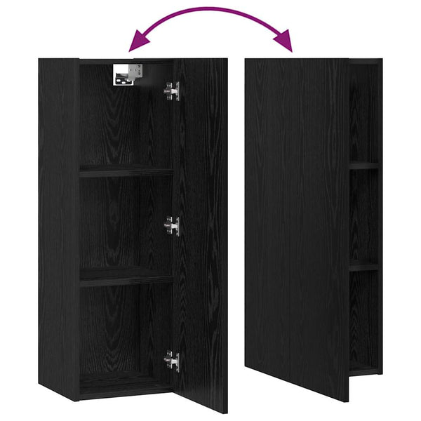 TV-Schrank Set 8-teilig Schwarz Eiche Optik
