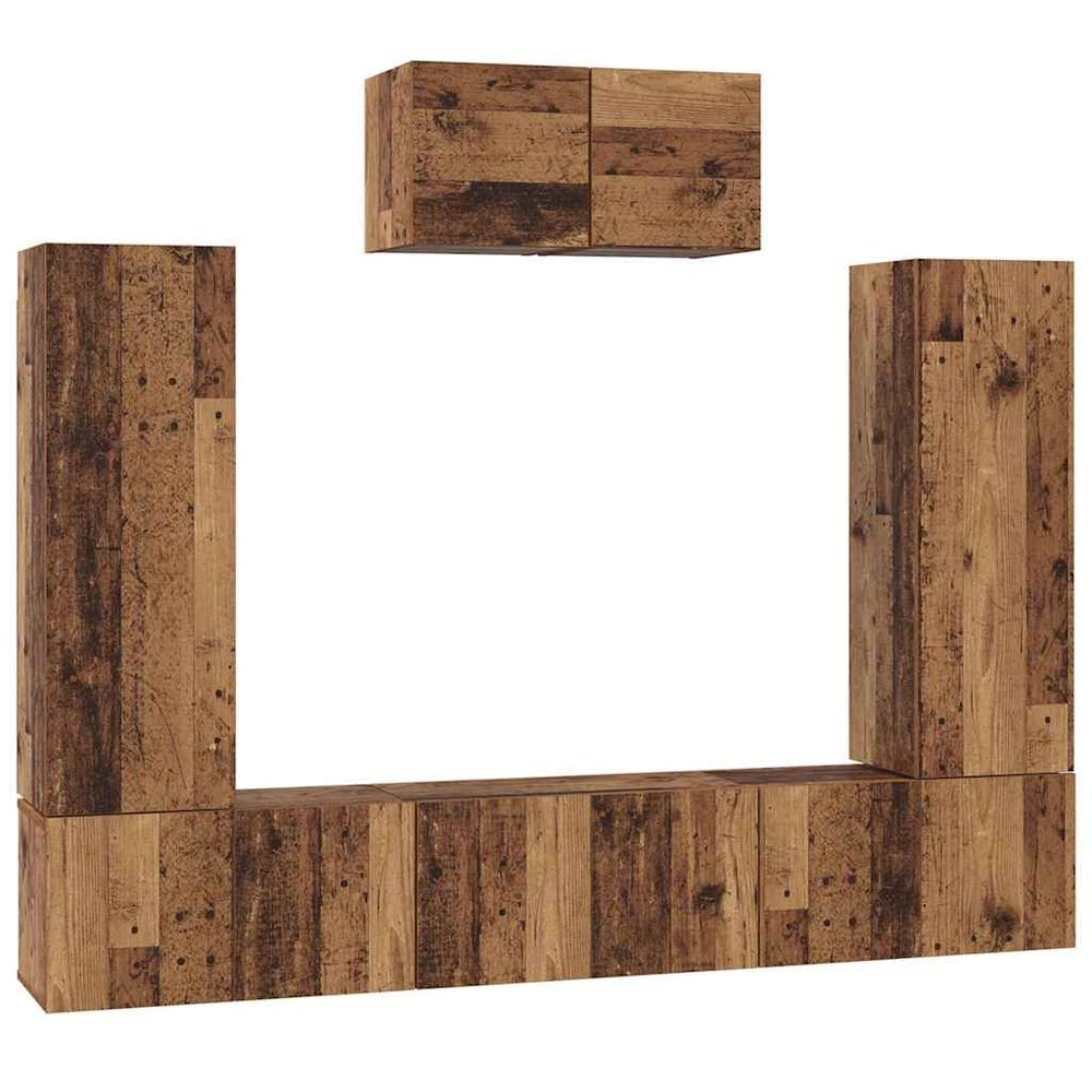 vidaXL Meuble TV mural 7 pcs bois de récupération composite de bois