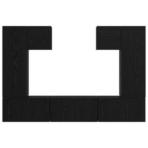 TV-Schrank Set 7-teilig Schwarz Eichenoptik
