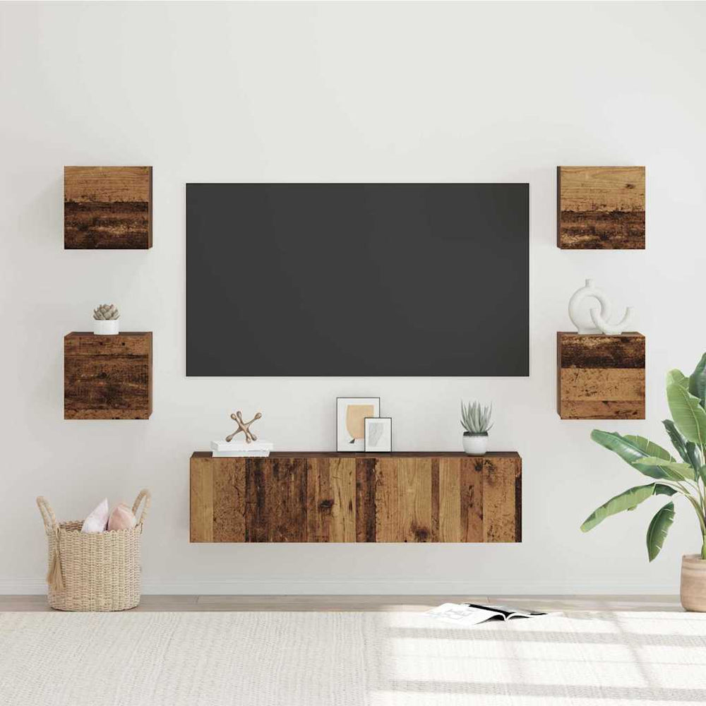 vidaXL Ensemble de meubles TV mural 6 pcs en bois de récupération composite