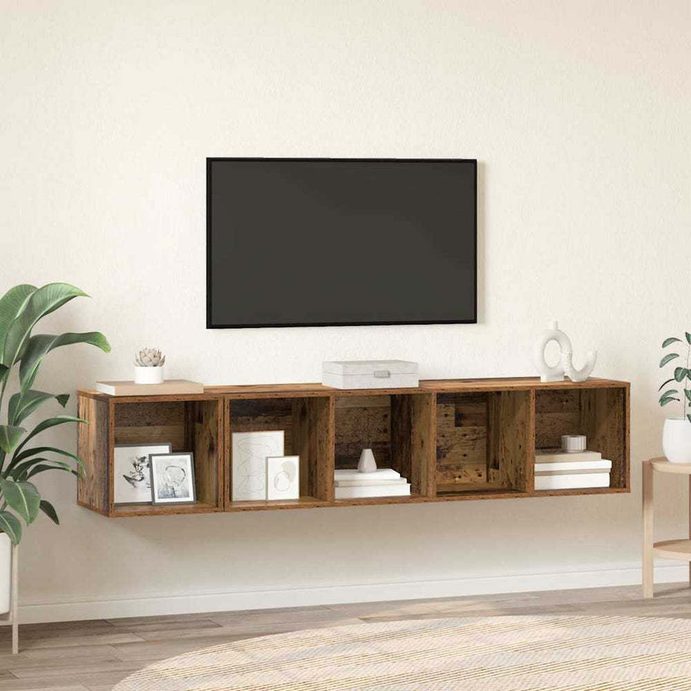 Wandmontiertes TV-Schrank Set Altholz