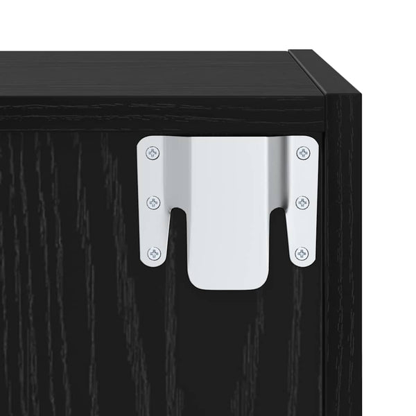 TV-Schrank Set Schwarz Eichen-Optik