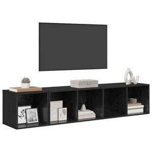 TV-Schrank Set Schwarz Eichen-Optik