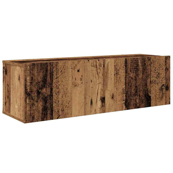 Wandmontierter TV-Schrank Altholz 4-teilig