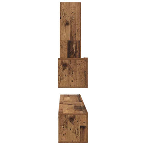 Wandmontierter TV-Schrank Altholz 4-teilig