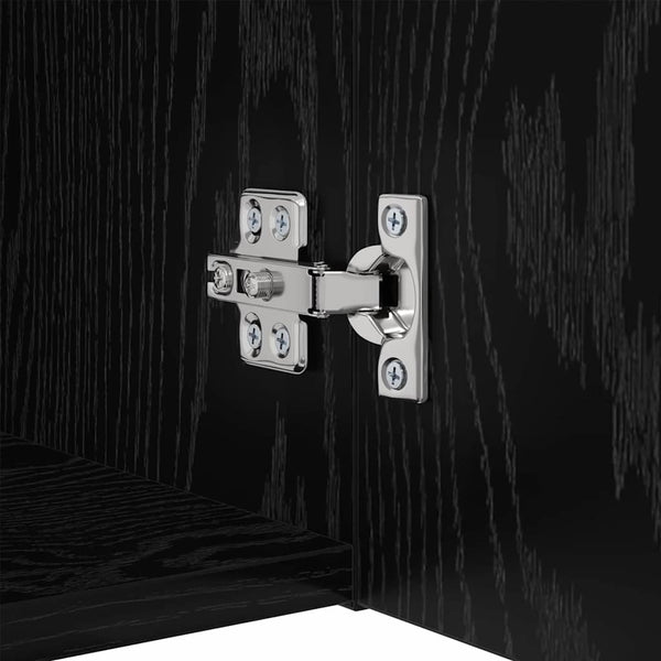 Wand-TV-Schrank Schwarz Eichen-Optik 4-teilig