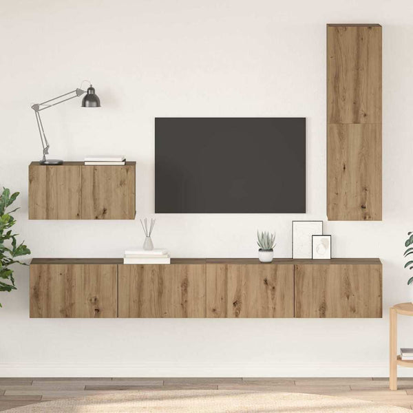 Wand TV-Schrank 4-teilig Artisan Eiche