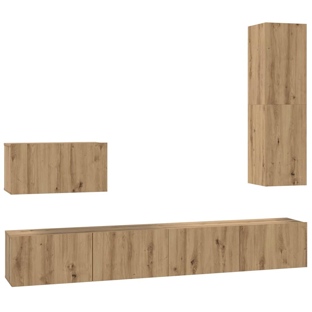 Wand TV-Schrank 4-teilig Artisan Eiche