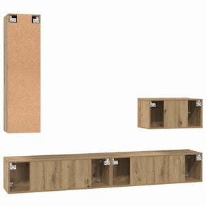 Wand TV-Schrank 4-teilig Artisan Eiche