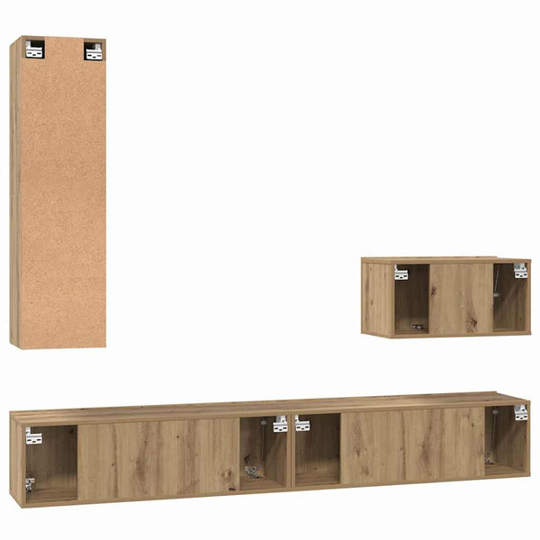 Wand TV-Schrank 4-teilig Artisan Eiche
