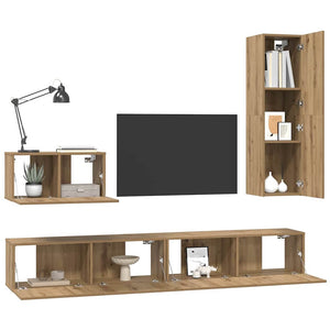 Wand TV-Schrank 4-teilig Artisan Eiche