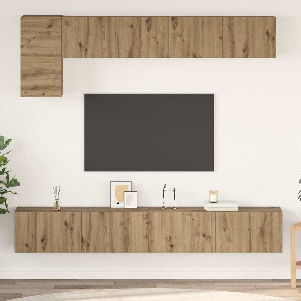 TV-Schrankset Wandmontiert Artisan-Eiche 5-tlg.