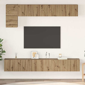 TV-Schrankset Wandmontiert Artisan-Eiche 5-tlg.