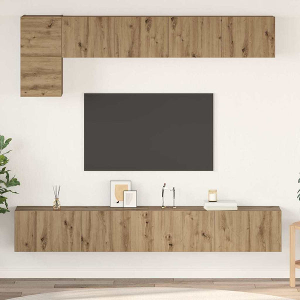 TV-Schrankset Wandmontiert Artisan-Eiche 5-tlg.