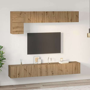 TV-Schrankset Wandmontiert Artisan-Eiche 5-tlg.