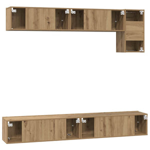 TV-Schrankset Wandmontiert Artisan-Eiche 5-tlg.