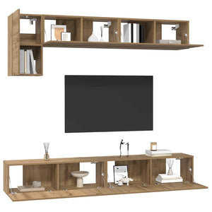 TV-Schrankset Wandmontiert Artisan-Eiche 5-tlg.