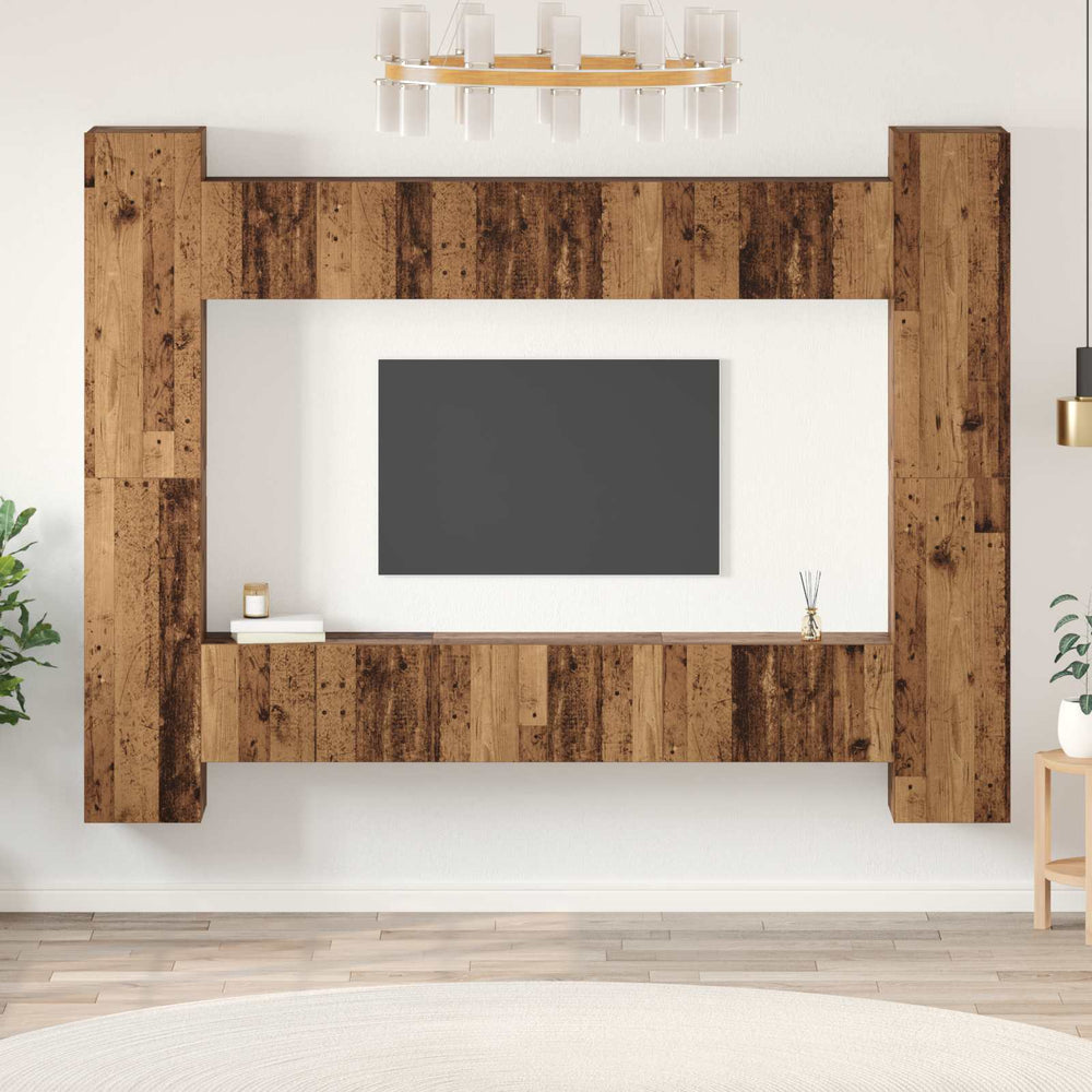 TV-Schrank Set Altholz, 10-teilig