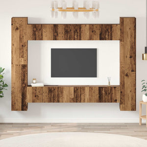 TV-Schrank Set Altholz, 10-teilig
