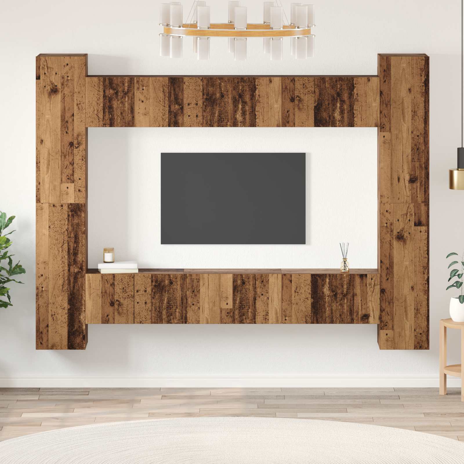 TV-Schrank Set Altholz, 10-teilig