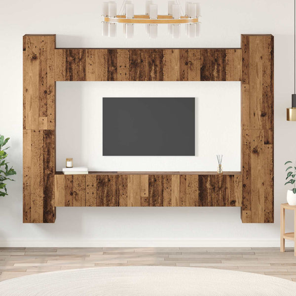 TV-Schrank Set Altholz, 10-teilig