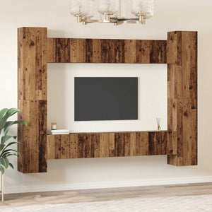 TV-Schrank Set Altholz, 10-teilig