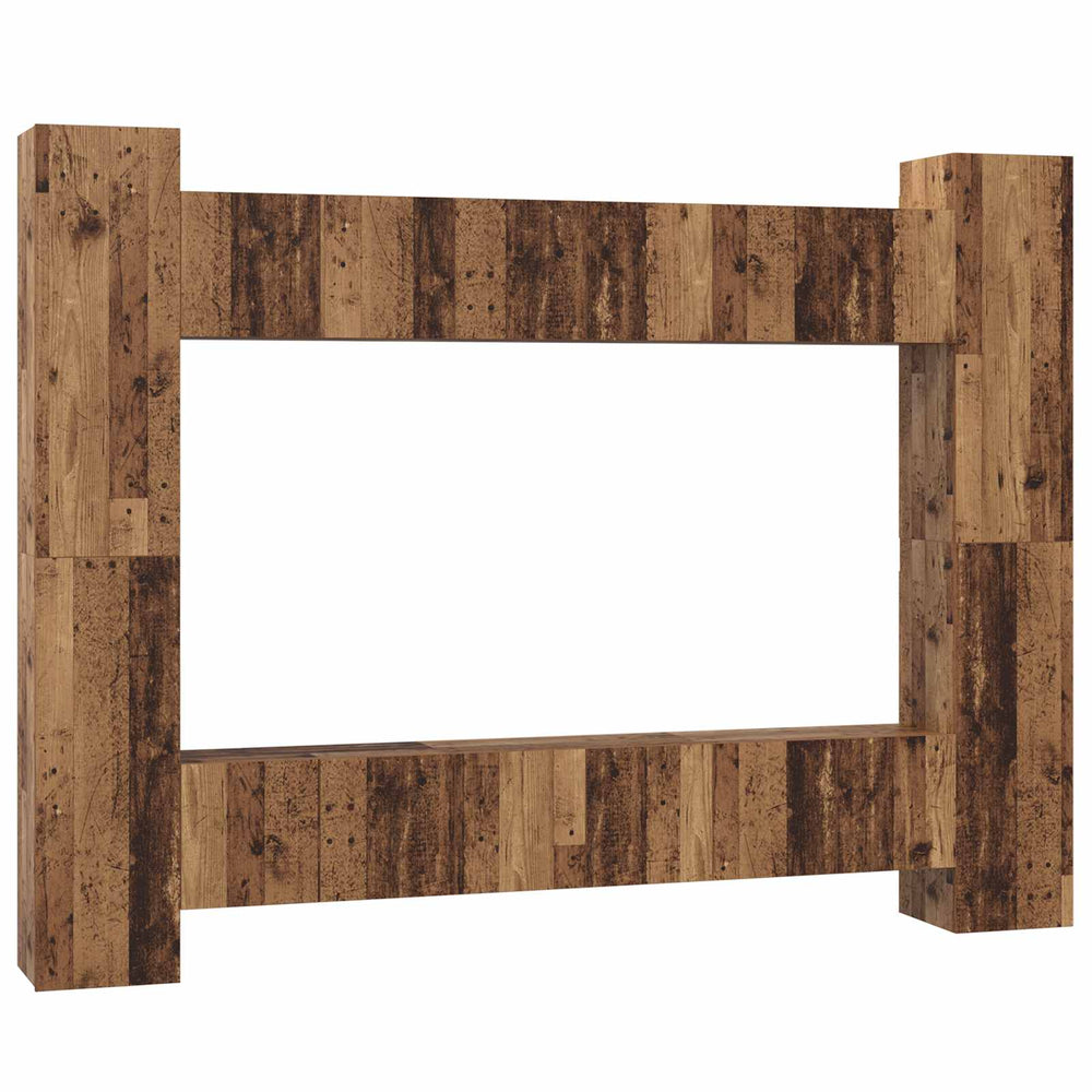 TV-Schrank Set Altholz, 10-teilig