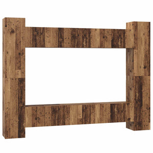 TV-Schrank Set Altholz, 10-teilig