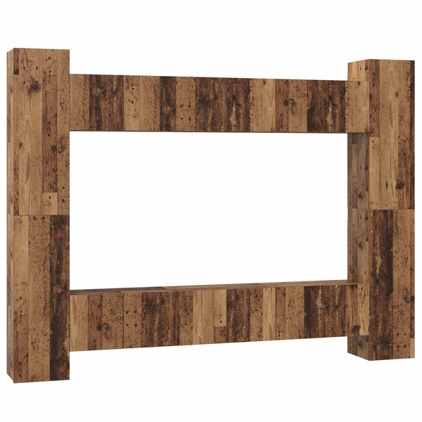 TV-Schrank Set Altholz, 10-teilig