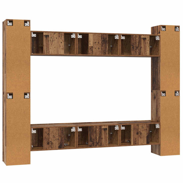 TV-Schrank Set Altholz, 10-teilig