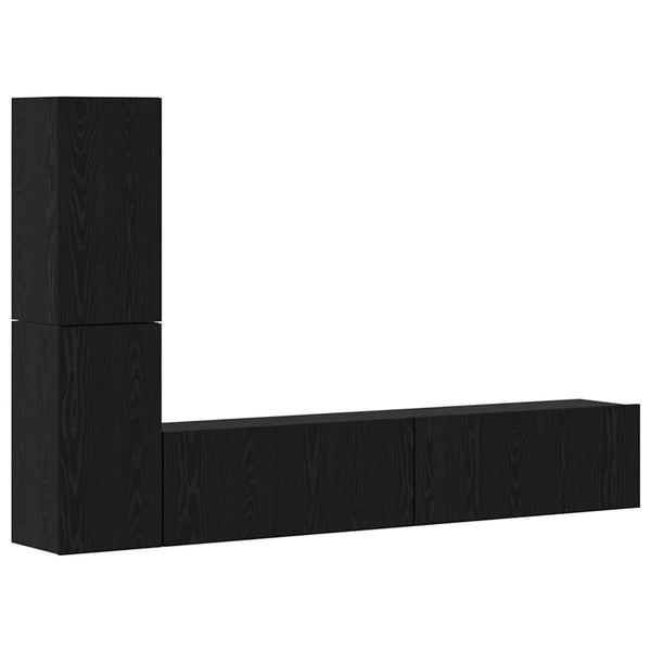 Wand TV-Schrank Schwarz Eiche Optik 2er-Set