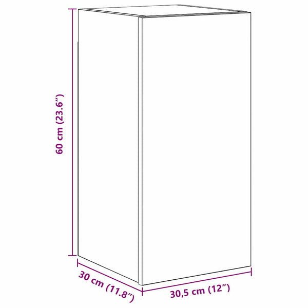 Wand TV-Schrank Schwarz Eiche Optik 2er-Set